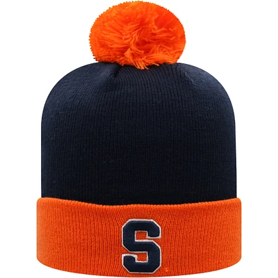 Men's Top of the World Navy/Orange Syracuse Orange Core 2-Tone Cuffed Knit Hat with Pom