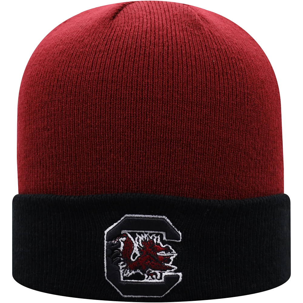 Men's Top of the World Garnet/Black South Carolina Gamecocks Core 2-Tone Cuffed Knit Hat