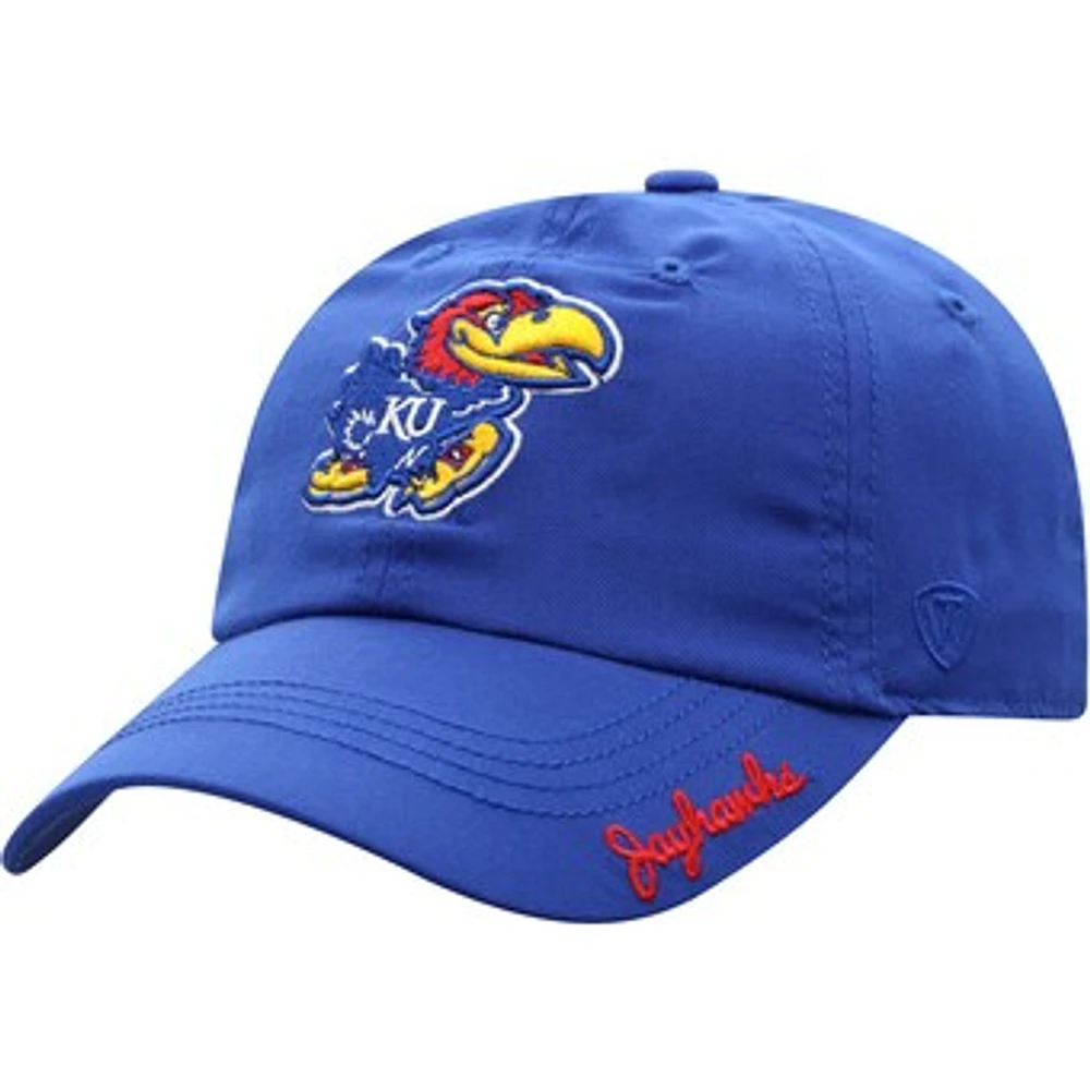 Women's Top of the World Royal Kansas Jayhawks Staple Adjustable Hat