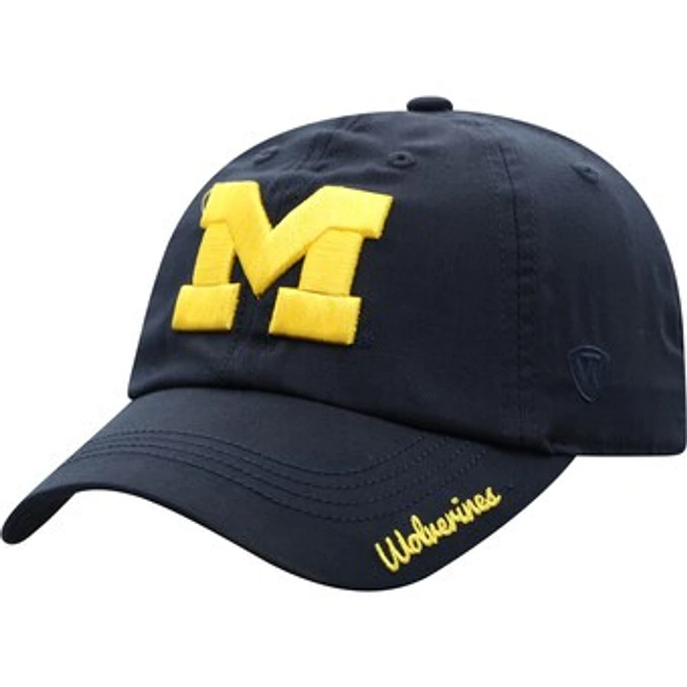 Women's Top of the World Navy Michigan Wolverines Staple Adjustable Hat