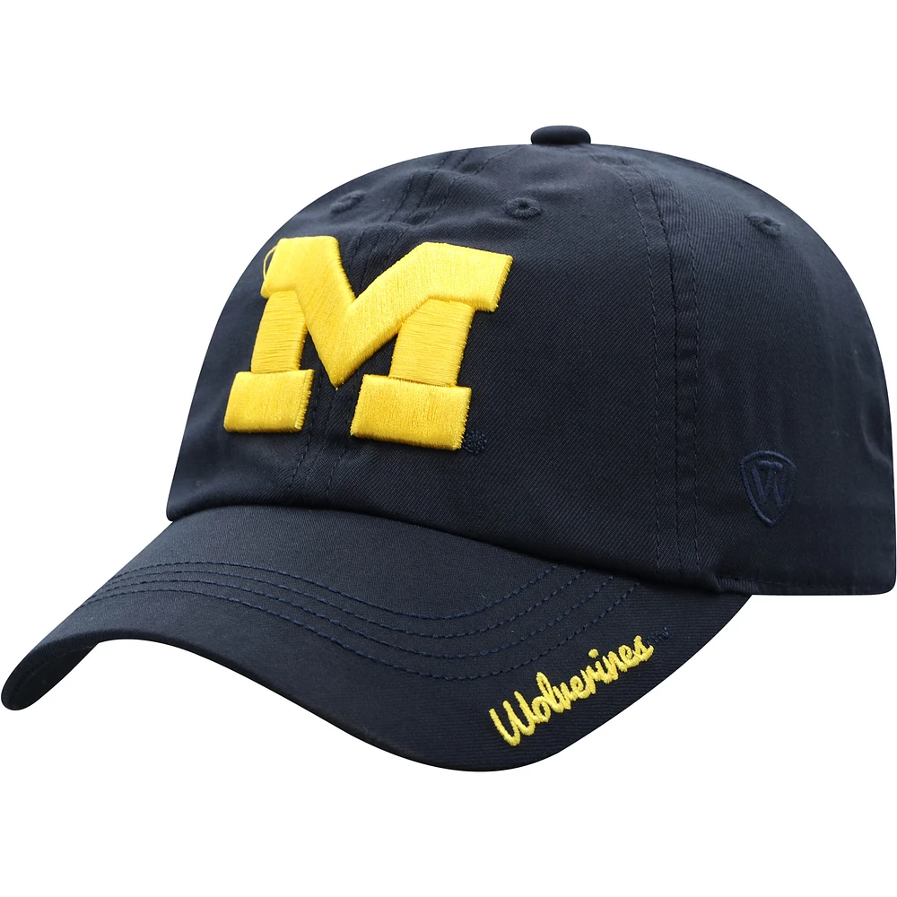 Women's Top of the World Navy Michigan Wolverines Staple Adjustable Hat