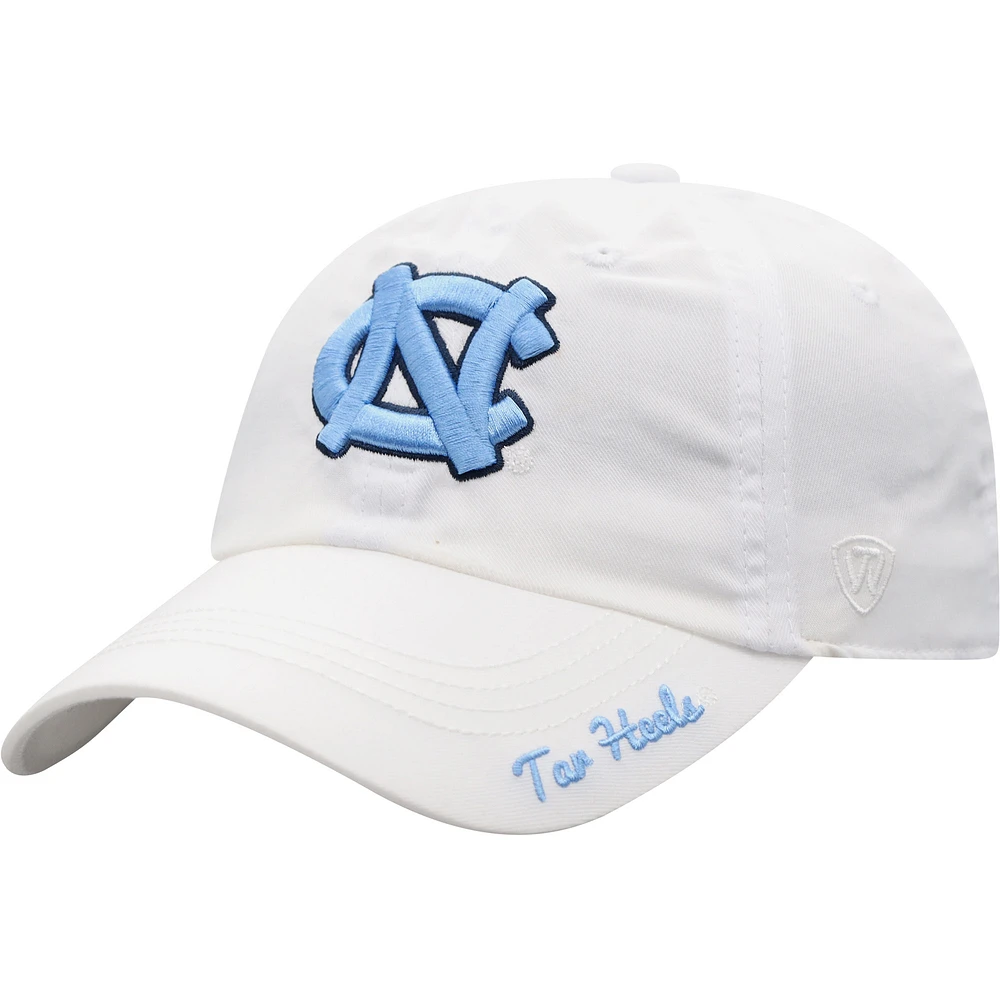 Women's Top of the World White North Carolina Tar Heels Staple Adjustable Hat