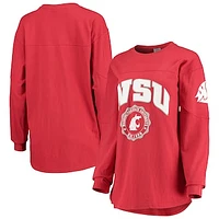 Women's Pressbox Crimson Washington State Cougars Edith Long Sleeve T-Shirt