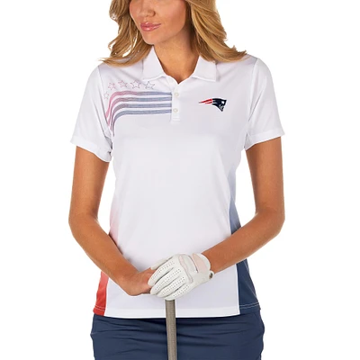 Women's Antigua White New England Patriots Liberty Polo
