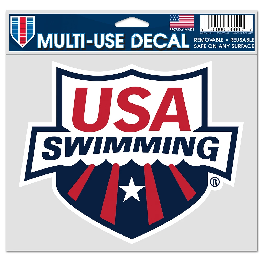WinCraft Navy/Red USA Swimming 5.75'' x 5.5'' Multi-Use Decal