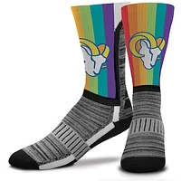 Men's For Bare Feet Los Angeles Rams V-Curve Rainbow Crew Socks