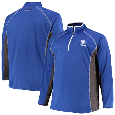 Men's Royal Kentucky Wildcats Big & Tall Textured Raglan Quarter-Zip Jacket