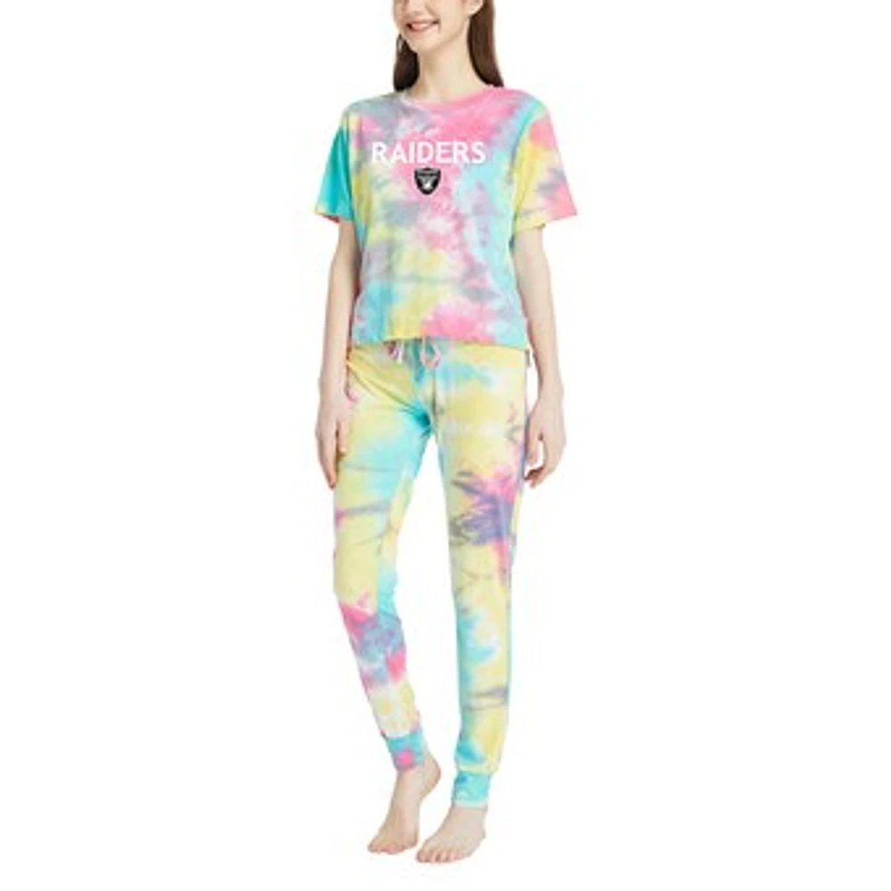 Women's Concepts Sport Las Vegas Raiders Velodrome Tie-Dye Top & Pants Set