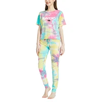 Women's Concepts Sport Baltimore Ravens Velodrome Tie-Dye Top & Pants Set