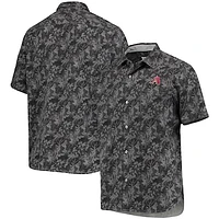 Men's Tommy Bahama Black Arizona Diamondbacks Jungle Shade Silk Camp Button-Up Shirt