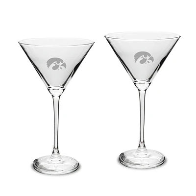Iowa Hawkeyes Two-Piece Traditional 10oz. Martini Glass Set