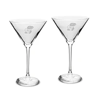 Kansas Jayhawks Two-Piece Traditional 10oz. Martini Glass Set
