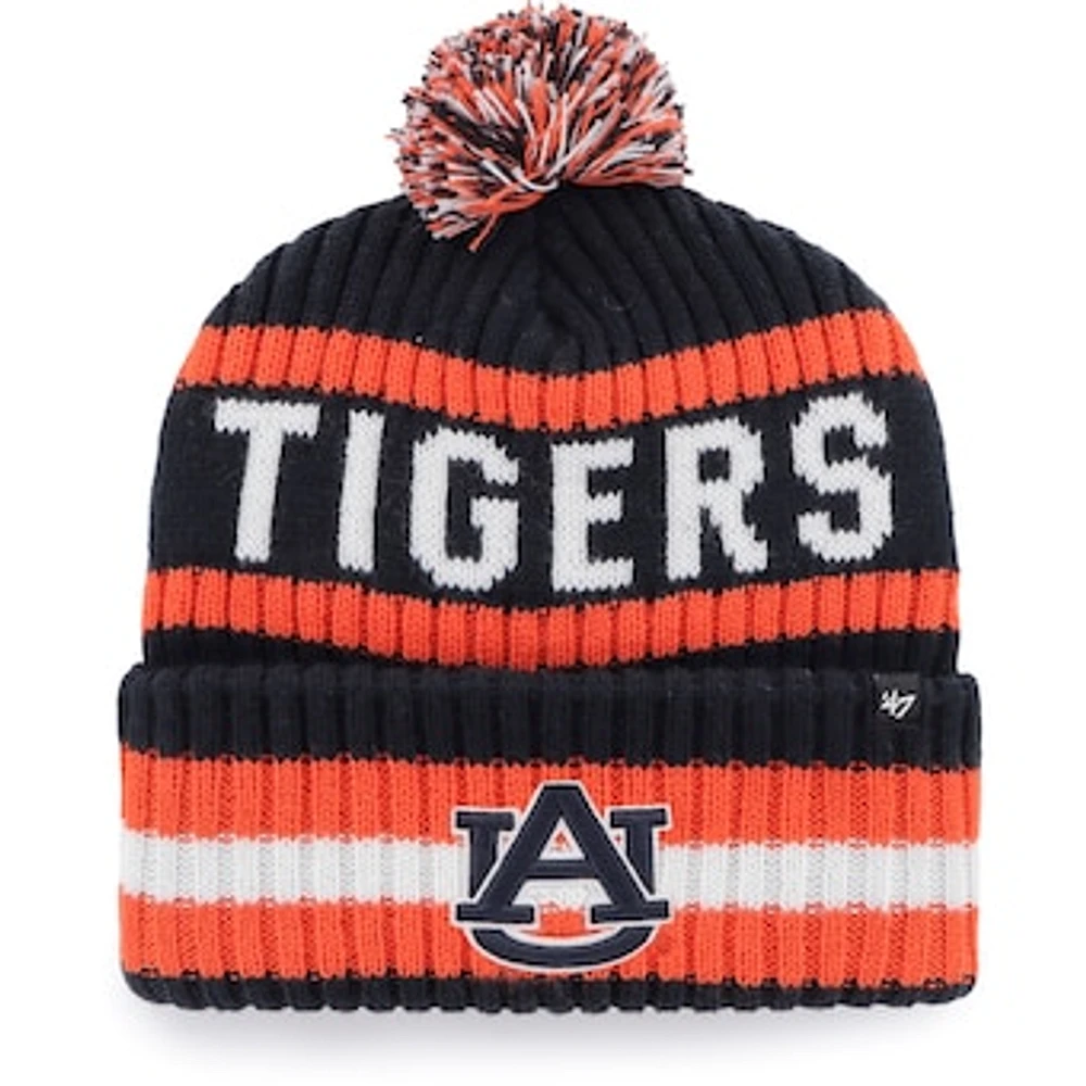 Men's '47 Navy Auburn Tigers Bering Cuffed Knit Hat with Pom