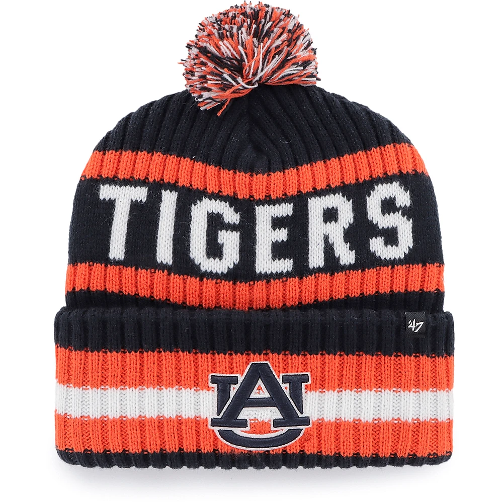 Men's '47 Navy Auburn Tigers Bering Cuffed Knit Hat with Pom