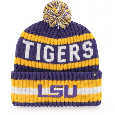 Men's '47 Purple LSU Tigers Bering Cuffed Knit Hat with Pom