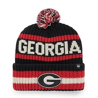 Men's '47 Black Georgia Bulldogs Bering Cuffed Knit Hat with Pom