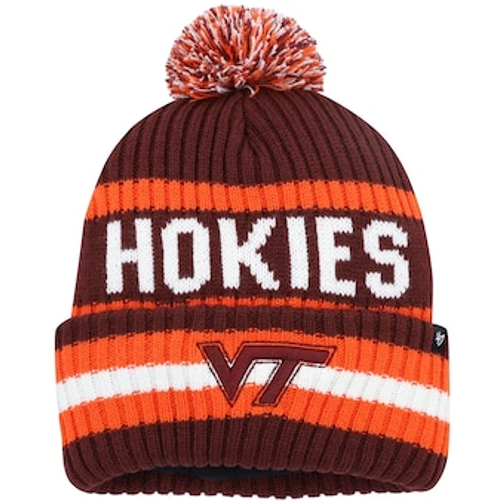 Men's '47 Maroon Virginia Tech Hokies Bering Cuffed Knit Hat with Pom