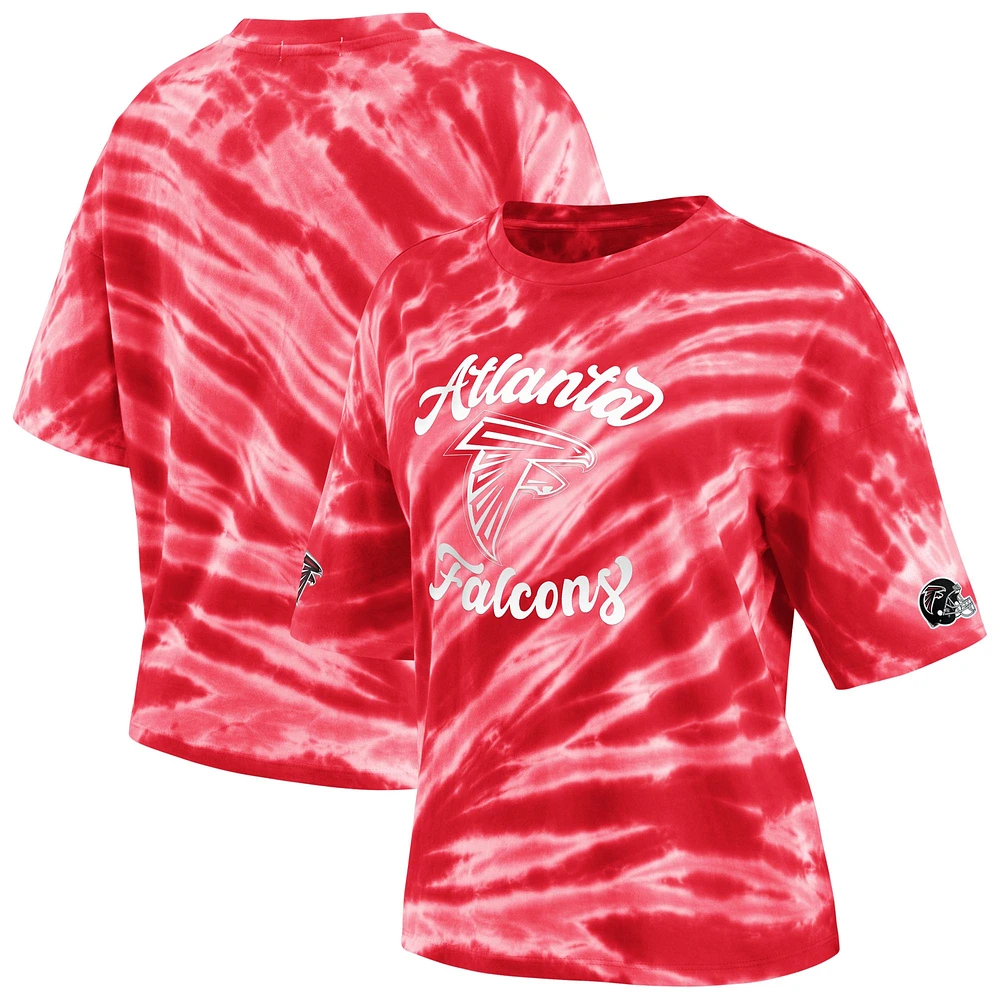 Women's WEAR by Erin Andrews Red Atlanta Falcons Tie-Dye T-Shirt