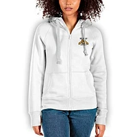 Women's Antigua White North Carolina A&T Aggies Victory Full-Zip Hoodie