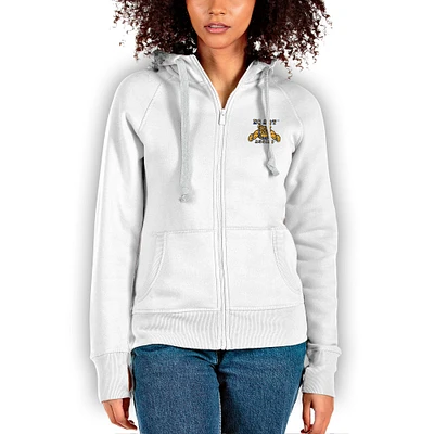 Women's Antigua White North Carolina A&T Aggies Victory Full-Zip Hoodie