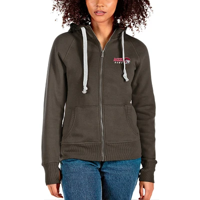 Women's Antigua Charcoal Winston-Salem State Rams Victory Full-Zip Hoodie
