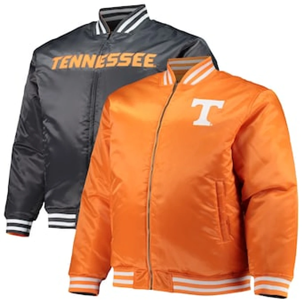 Men's Tennessee Orange/Black Tennessee Volunteers Big & Tall Reversible Satin Full-Zip Jacket