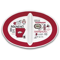 Magnolia Lane Arkansas Razorbacks Two-Section Melamine Platter