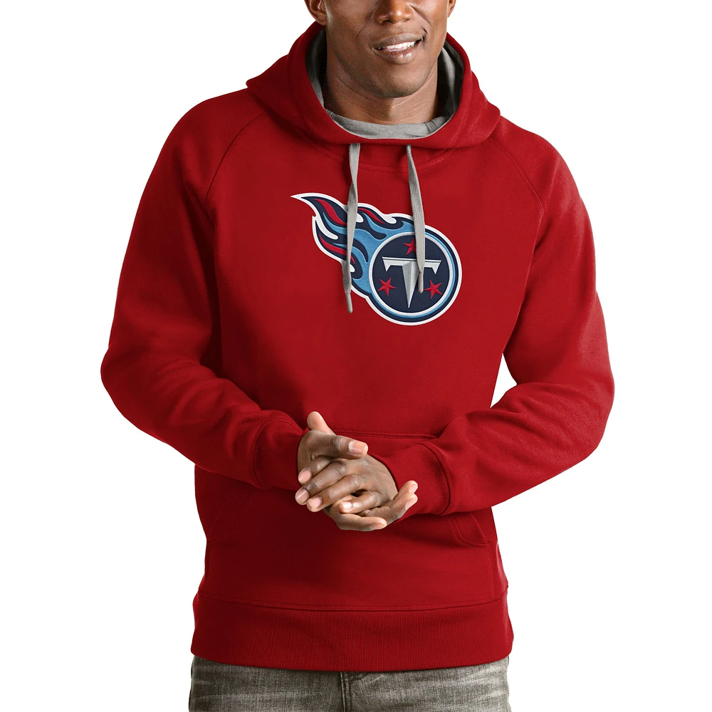 Men's Antigua Red Tennessee Titans Victory Pullover Hoodie