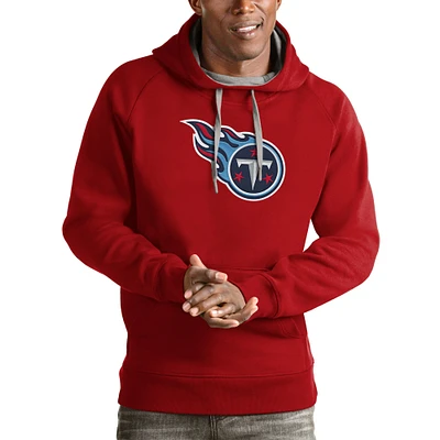 Men's Antigua Red Tennessee Titans Victory Pullover Hoodie