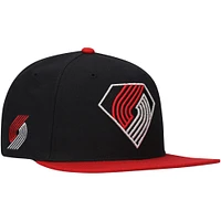 Men's '47 Black/Red Portland Trail Blazers 75th Anniversary Carat Captain Snapback Hat