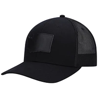 Men's Local Crowns Washington Blackout State Patch Trucker Snapback Hat