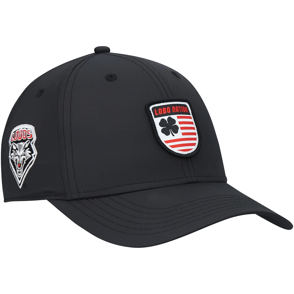 Men's Black New Mexico Lobos Nation Shield Snapback Hat