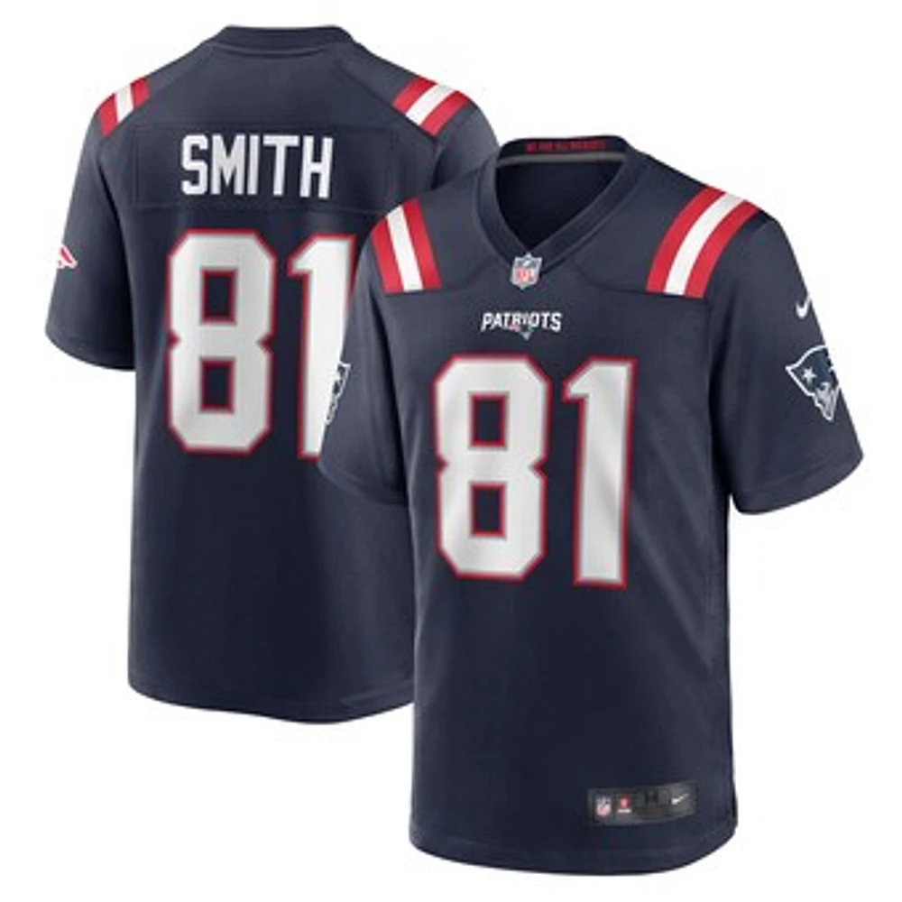 Men's Nike Jonnu Smith Navy New England Patriots Game Jersey