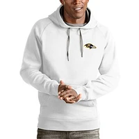Men's Antigua White Baltimore Ravens Logo Victory Pullover Hoodie
