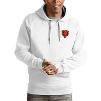 Men's Antigua White Chicago Bears Logo Victory Pullover Hoodie