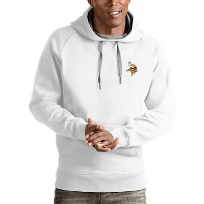 Men's Antigua White Minnesota Vikings Logo Victory Pullover Hoodie