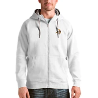 Men's Antigua White Minnesota Vikings Victory Full-Zip Hoodie