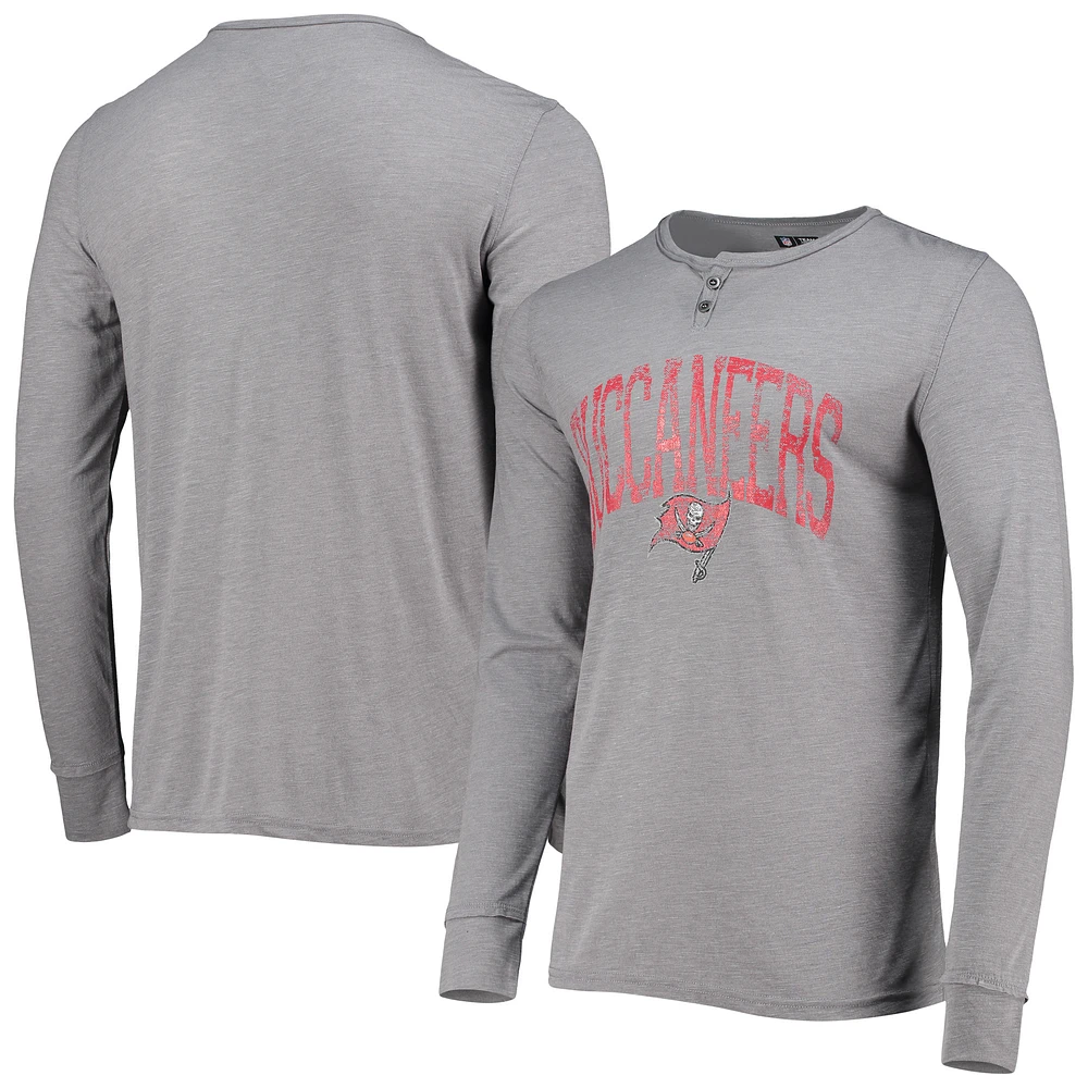 Men's Concepts Sport Gray Tampa Bay Buccaneers Takeaway Henley Long Sleeve Sleep Top