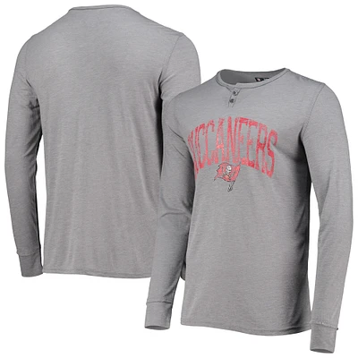 Men's Concepts Sport Gray Tampa Bay Buccaneers Takeaway Henley Long Sleeve Sleep Top