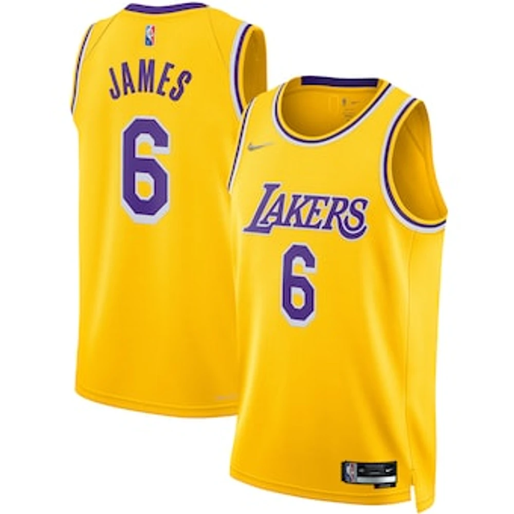 Men's Nike LeBron James Gold Los Angeles Lakers 2021/22 Diamond Swingman - Jersey Icon Edition