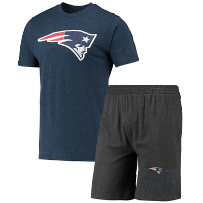 Men's Concepts Sport Navy/Charcoal New England Patriots Meter T-Shirt & Shorts Set