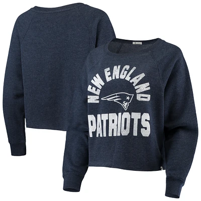 Women's '47 Navy New England Patriots Cover Star Emerson Raglan Pullover Sweatshirt