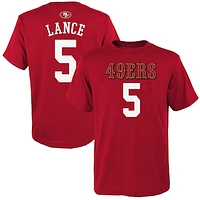 Youth Trey Lance Scarlet San Francisco 49ers Mainliner Name & Number T-Shirt