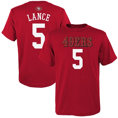 Youth Trey Lance Scarlet San Francisco 49ers Mainliner Name & Number T-Shirt