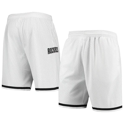 Men's Mitchell & Ness Houston Rockets Hardwood Classics White Out Swingman Shorts