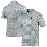 Men's Antigua Gray/Black Cleveland Browns Deliver Button-Down Polo