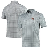 Men's Antigua Gray/Black Cleveland Browns Deliver Button-Down Polo