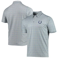 Men's Antigua Gray/Royal Indianapolis Colts Deliver Button-Down Polo