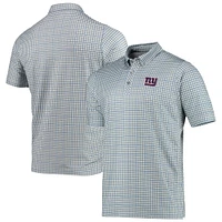 Men's Antigua Gray/Royal New York Giants Deliver Button-Down Polo