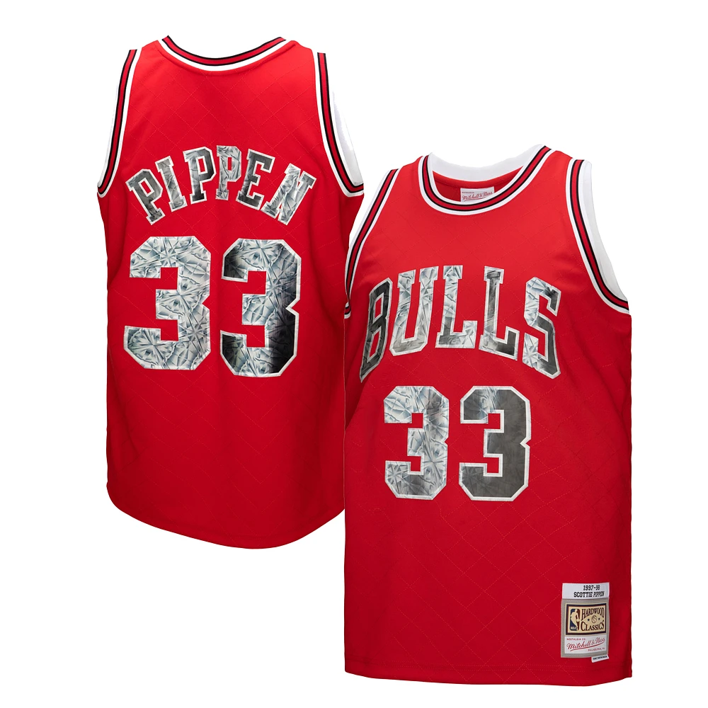 Men's Mitchell & Ness Scottie Pippen Red Chicago Bulls 1997/98 Hardwood Classics 75th Anniversary Diamond Swingman - Jersey